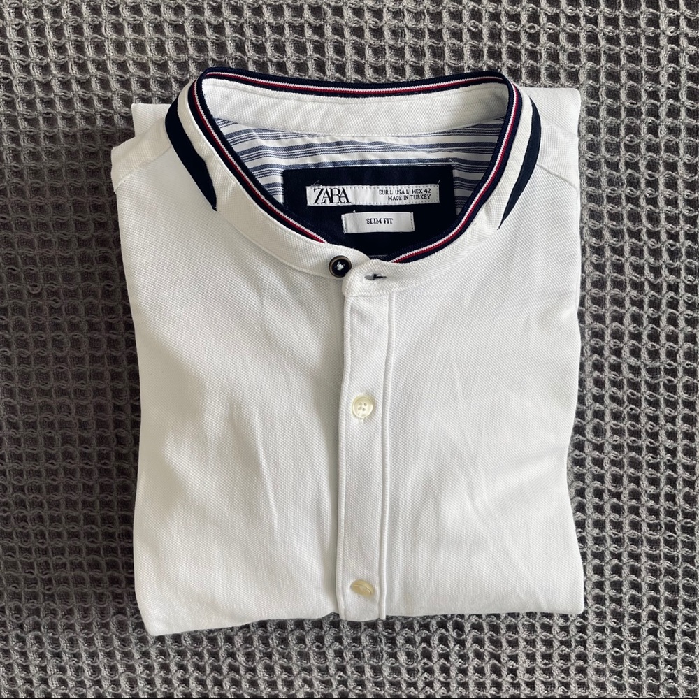 Zara White Casual Button Down Shirt